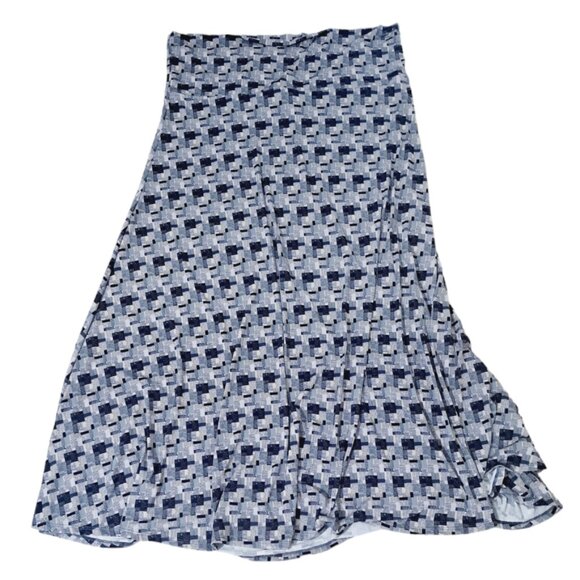 LulaRoe Women's Geometric Print Black Lavender Maxi Modest Casual Skirt sz 3XL - Picture 2 of 8